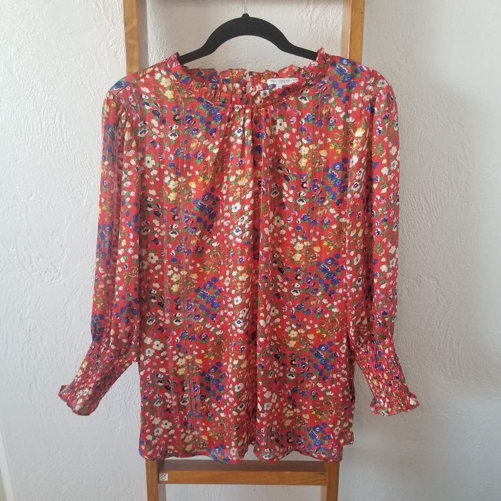 Carolina Belle Montreal Red Multi Beautiful Top Size XL
